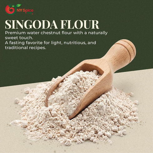 3 NY Spice Shop Water Chestnut Flour - Pound Traditional Fasting Singoda Flour for Navratri Food - Singhara Atta - All