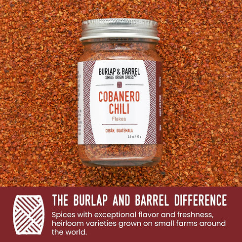 Burlap & Barrel Cobanero Chili Flakes, 1.5oz Glass Jar - Smoky Heat, Fruity Aroma