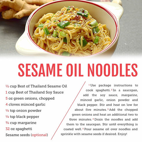 Best of Thailand Sesame Oil, Fat Free, Gluten Free, No MSG, Kosher Marinade & Dressing for Authentic Asian Cooking