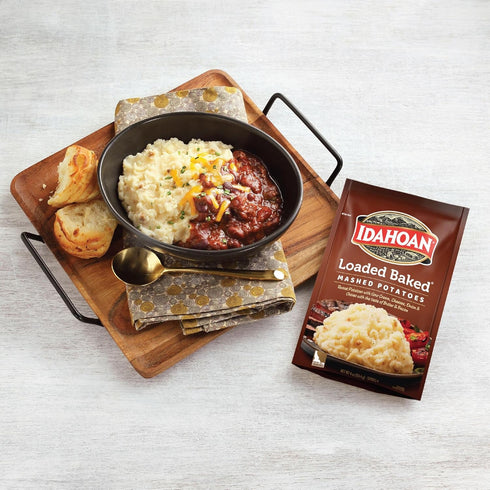 100% 4 4 (Pack 12) Idahoan Loaded Baked Mashed Potatoes, Naturally Gluten-Free, Real Idaho Potatoes, servings per bag