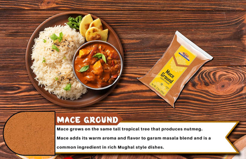 3.5oz (100g) Rani Mace Ground (Javathri) Powder, Spice ~ All Natural | Vegan | Gluten Friendly | NON-GMO | Kosher |