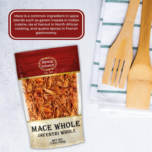 Spicy World 3.5oz (100g) Mace Whole - Javathri, Pure, Natural, Nutmeg's Rind