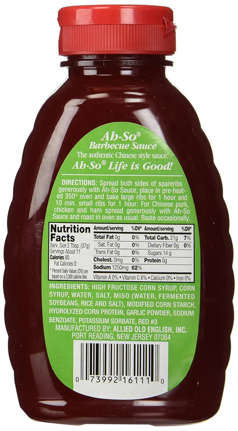 AH-SO Chinese Style Bbq Sauce, 15 Ounce, 2 pk