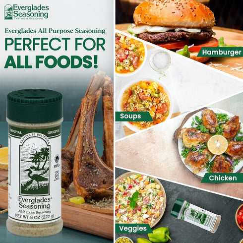 14 oz (Pack 2) Everglades Seasoning & BBQ Rub Combo of Fish & Chicken and All Purpose Seasoning & Rub for Grilling