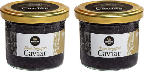 Elsinore Black Lumpfish Caviar from , 2 x 3.5oz - Black Caviar Food