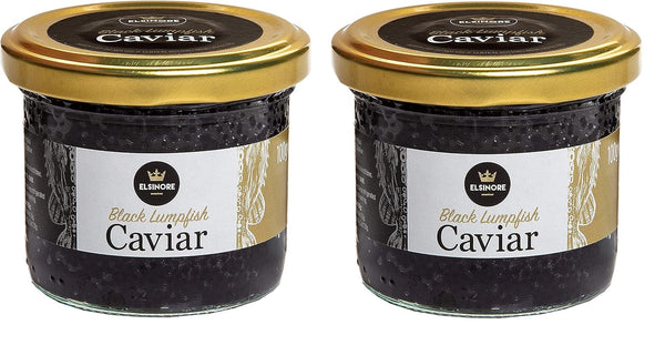 Elsinore Black Lumpfish Caviar from , 2 x 3.5oz - Black Caviar Food