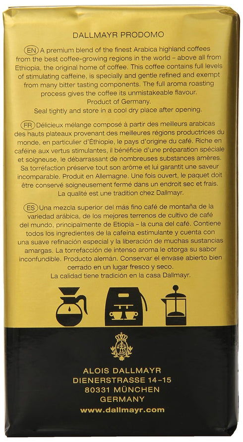 Dallmayr 8.8 (Pack 3) Gourmet Coffee, Prodomo (Ground), Ounce