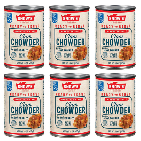 Snow's Manhattan Clam Chowder, 15 oz Can - 11g Protein per Serving
