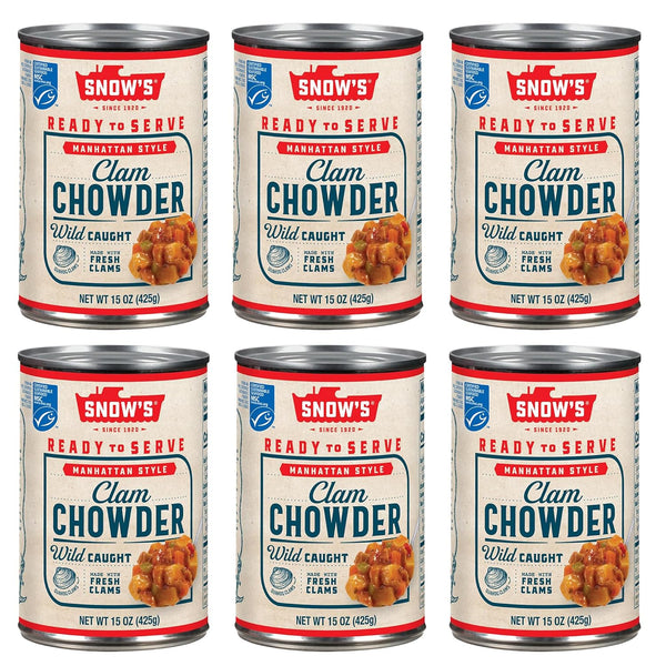 Snow's Manhattan Clam Chowder, 15 oz Can - 11g Protein per Serving