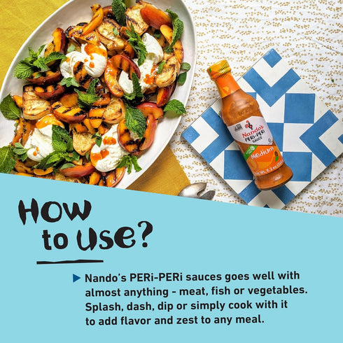 Pack Set 9.1oz (4 Pack) Nando's PERi-PERi Signature Hot Sauce - Our Flavorful Medium Sauce and Garlic Sauce Bundle