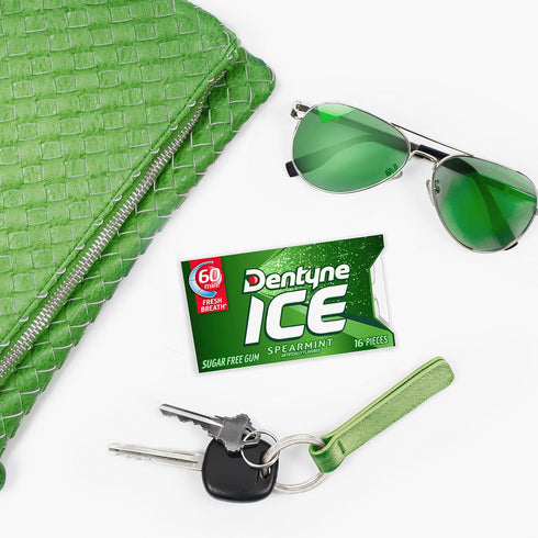 Dentyne Ice Spearmint Sugar-Free Chewing Gum, 9 Packs of 16 Pieces (144 Total)