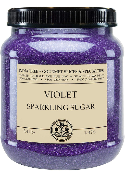 India Tree, Ultra Violet Sparkling Sugar, Canister | Shimmery Sugar Sprinkles for