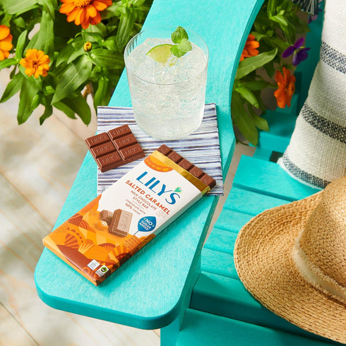 2.8 oz (12 Count) LILY'S Salted Caramel Milk Chocolate Style No Sugar Added, Sweets Bars