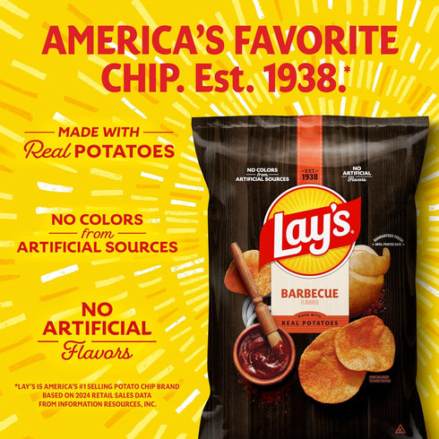 Lay's 1 oz (40 Pack) (Packaging Barbecue Flavored Potato Chips, Bags, and Formula May Vary)