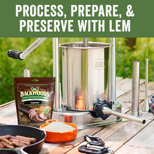 LEM Products Backwoods Reduced Sodium Summer Sausage Cured Sausage Seasoning, 4.1 Ounce Packet, Seasons Up to 5 Pounds