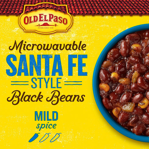 8.8 oz Old El Paso Black Beans, Santa Fe Style, Microwavable Pouch