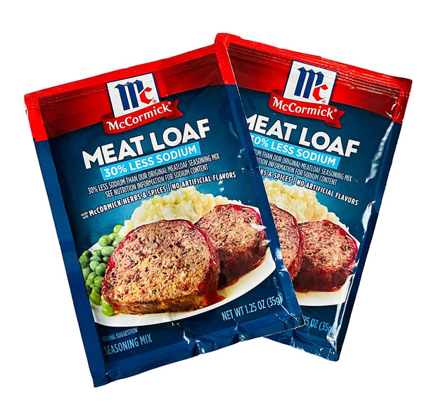 McCormick Meat Loaf 30% Less Sodium Seasoning Mix (Pack of 2) 1.25