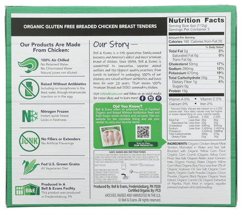 Bell & Evans 12 OZ Organic Chicken Tenders