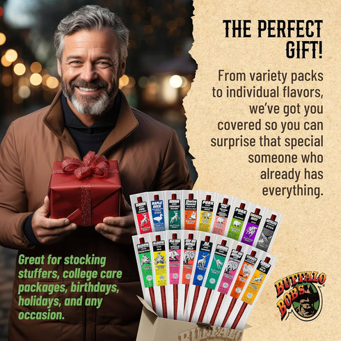Buffalo Bob's Wild Game Meat Snacks (1oz Stick, 10 Pack) Exotic Variety Assortment Sampler