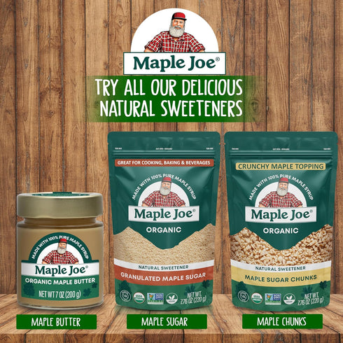 Maple Joe 100% 7oz 200g. (1 pack) Organic Maple Butter Spread Made with Natural Organic Grade A Syrup. Pure Cream