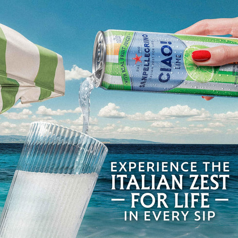 0g 24-Pack Sanpellegrino CIAO! Lime Sparkling Water, Low-Cal, Added Sugar