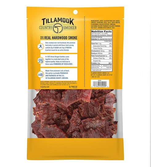 Country 6.5 Tillamook Smoker Keto Friendly Zero Sugar Beef Jerky, Black Pepper, Ounce