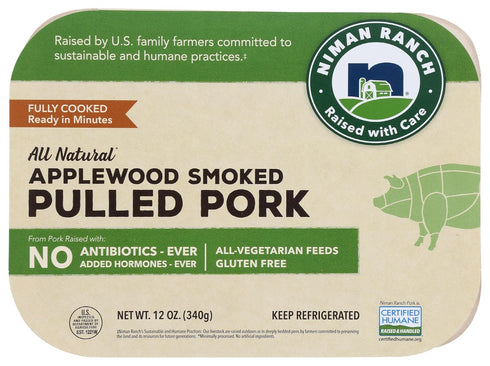 Niman Ranch, Pork Pulled Smoked No Sauce, 12 Ounce