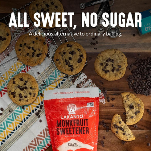 1.76 lb Pack 3) Lakanto Classic Monk Fruit Sweetener with Erythritol - White Sugar Substitute, Zero Calorie, Keto Diet
