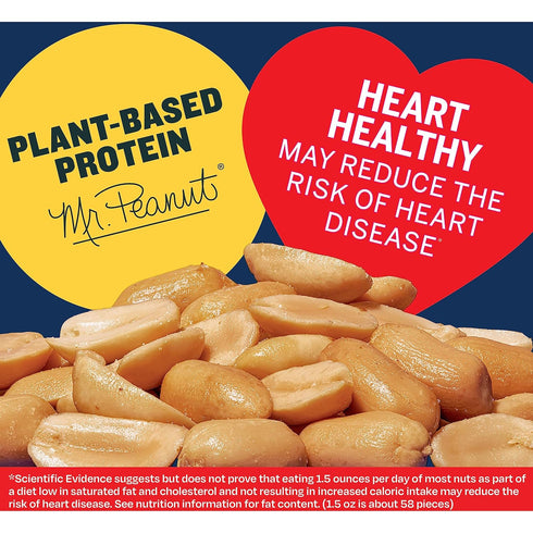 16 Oz (Pack 6) PLANTERS Salted Cocktail Peanuts, Plant-Based Protein, Bold & Savory Party Snacks, Peanut Snack, Jar
