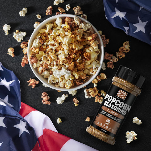 5.5oz Popcorn Seasoning Chocolate Powder Mix - Gluten Free & Low Sodium Cocoa Powder Blend Popcorn Flavoring Seasoning.