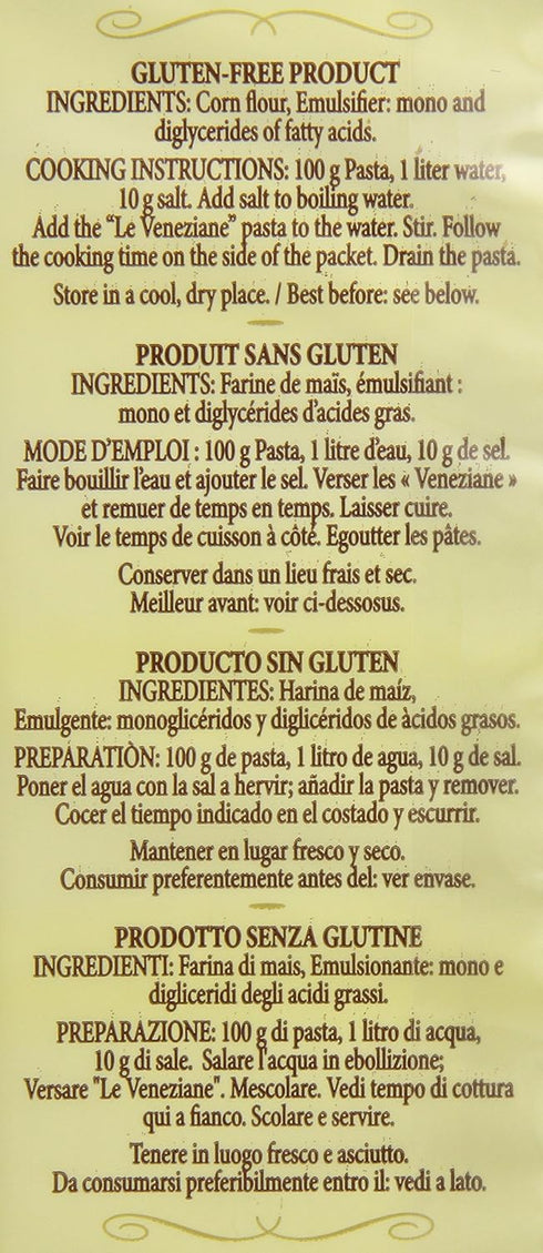 Le Veneziane 250-Gram Packages (Pack 12) Pipe Rigate