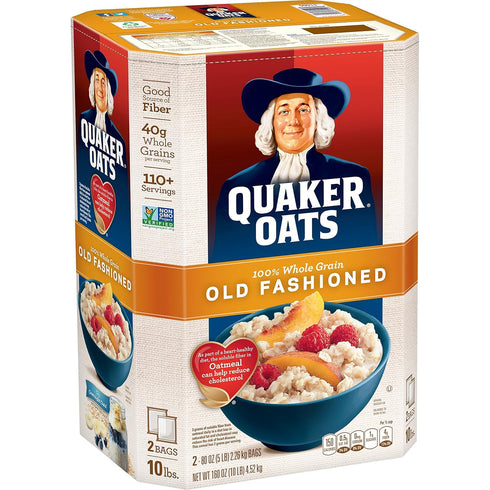Quaker 2 5 lb. 100+ 10-lb oats, old fashioned, bags, servings