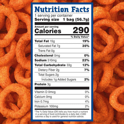 Andy Capp's 2 oz Beer Battered Flavored Onion Flavored Rings Baked Oat and Corn Snacks, Hot