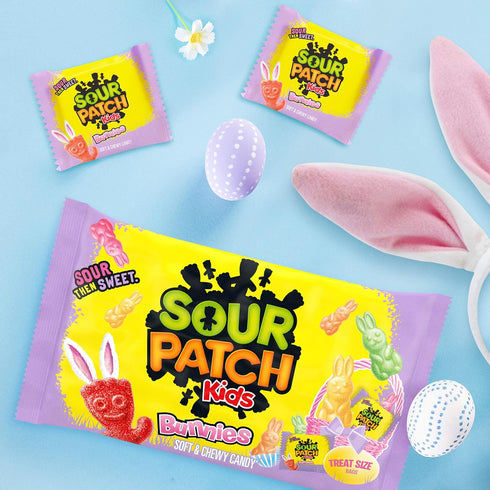 Sour Patch Kids 18 Packs Bunnies Soft & Chewy Easter Candy, Snack