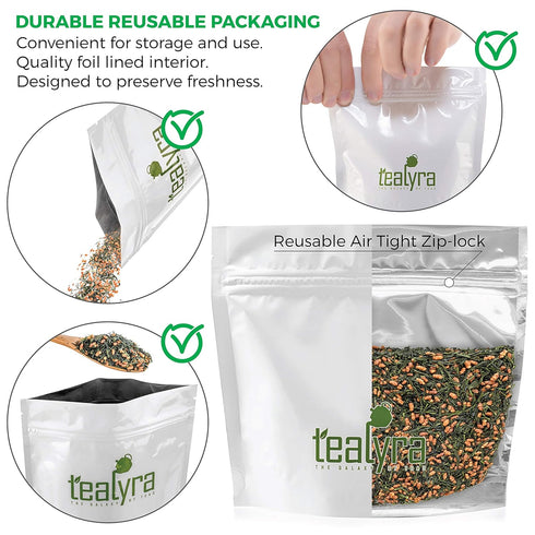 Tealyra - Imperial Gyokuro Genmaicha - Japanese Loose Leaf Tea - 100g (3.5-ounce) - Gen Mai Cha Green Tea
