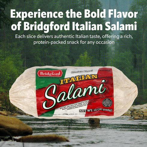 12 oz Pack 6 Bridgford Dry Italian Salami of - Zero-Carb, Protein-Rich, Naturally Fermented, Shelf-Stable Charcuterie