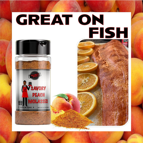 Savory Peach Molasses Seasoning for Chicken, Vegetables, Beef, Pork, Seafood, and Grilling
