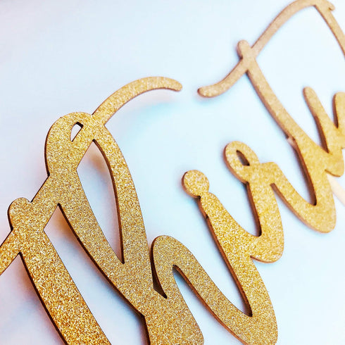 Merry Expressions Happy 30th Birthday Cake Topper, Gold Thirty Design