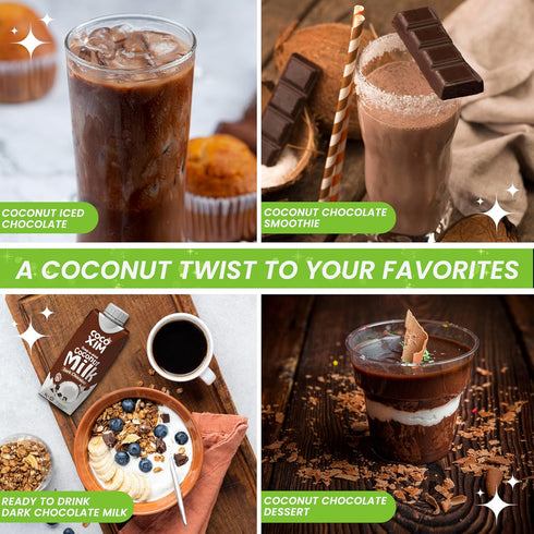 11 oz (Pack 12) 100% COCOXIM Ready to Drink Dark Chocolate Coconut Milk of | Vegan & Plant Based |Halal & Kosher