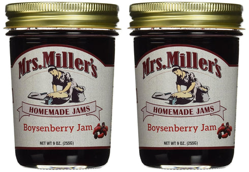 Mrs. Miller's 9 (Pack 2) Amish Home Made Boysenberry Jam, Ounce