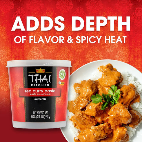 35 oz 35 Thai Kitchen Red Curry Paste, - One Ounce Tub of Thai Red Curry Paste with Red Chili Pepper, Lemongrass, Thai