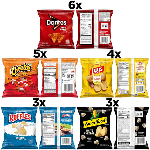 Pack, (Pack 21) Frito-Lay Classic Mix Variety Single Serve Snack Bags