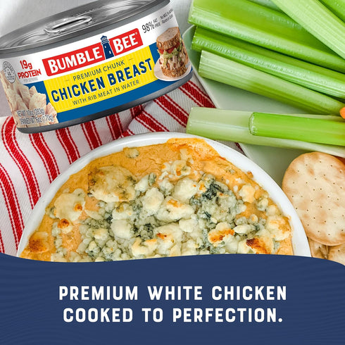 10 oz 19g (Pack 5) Bumble Bee Premium Chicken Breast with Rib Meat, Chunk in Water, Can - Protein per Serving - Gluten