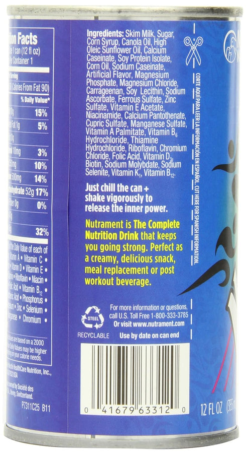 Nestle 12 (Pack 12) Nutrament Energy and Fitness Drink, Vanilla, Ounce Cans