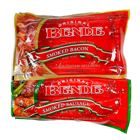 Kolbasz, Pack 2, Set Hungarian-style Karaj and Gyulai Bende Hungarian Brand Smoked Boneless Pork Loin and Smoked