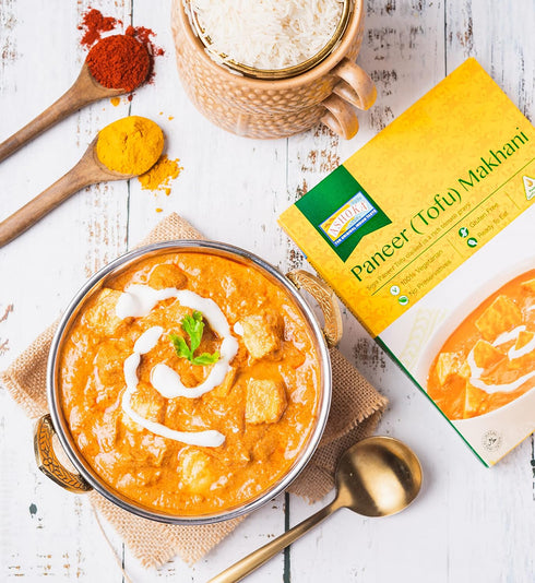 1932, Pack 5 Ashoka Meals Tofu Curry, Plant-Based Gluten Free Meals, All-Natural, Ready to Heat Paneer Makhani, Kosher