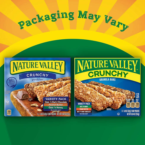Nature Valley Crunchy Granola Bars, Variety Pack, 12 Ct, 8.94 oz (6 Pouches)