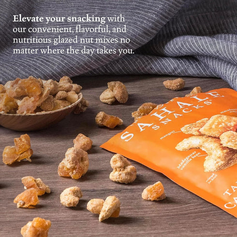 Mix,1.5 oz Bags(18 Packs)Dry-Roasted Sahale Snacks Tangerine Vanilla Cashew-Macadamia Glazed Grab & Go Deluxe Mixed