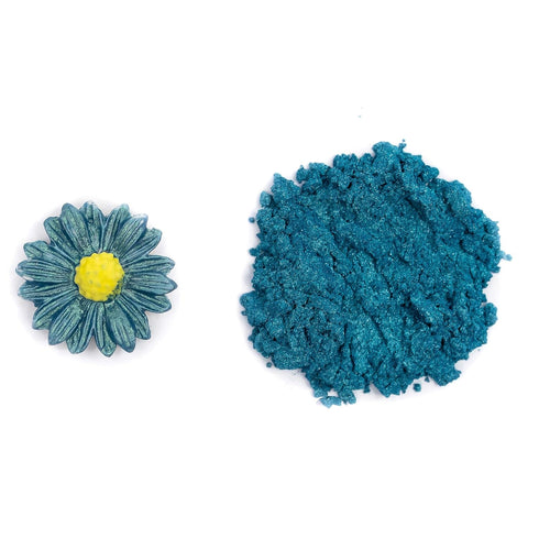 Teal Blue Edible Luster Dust | 6 Grams Food Grade Shimmer Powdered Metallic Powder for Cake Decorating, Vegan