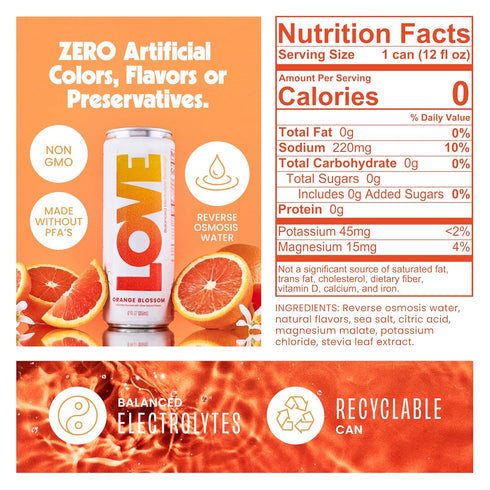 12oz 12ct) Be LOVE Lightly Flavored Electrolyte Beverage with Magnesium, Potassium & Sodium - Purified Still Beverage